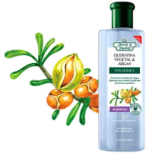 Imagem de Shampoo Queratina Vegetal e Argan - Flores & Vegetais 310ml