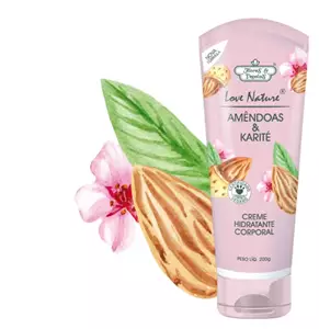 Imagem de Creme Hidratante Corporal Amêndoas & Karité - Flores e Vegetais 200g