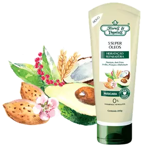 Imagem de Máscara Capilar 5 Super Óleos Hidratação Reparadora - Flores & Vegetais 200g